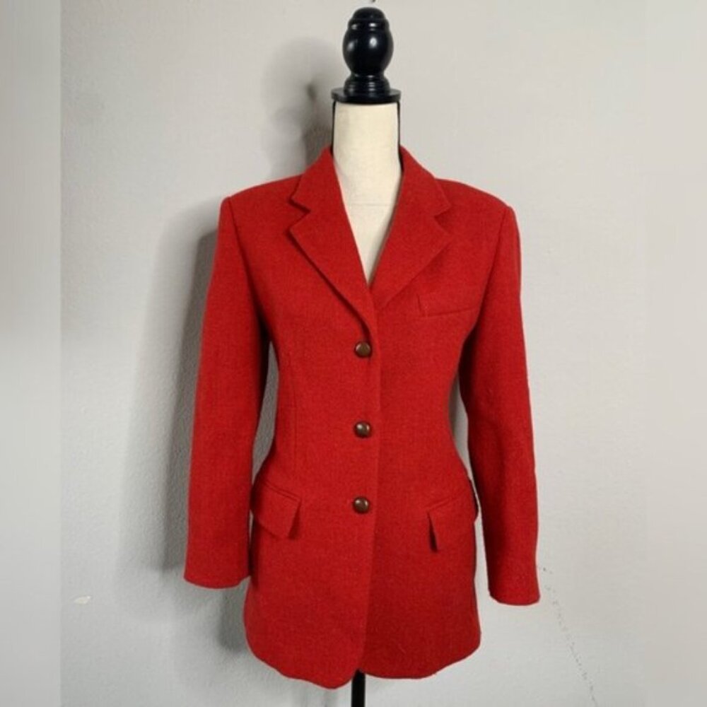 Valentini Red Wool Vintage Single Breasted Blazer - Picture 4 of 15
